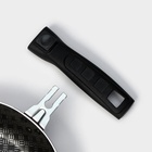 Сковорода «Хозяюшка», d=20 см, съёмная ручка, стеклянная крышка, антипригарное покрытие, алюминий бордовая - Фото 5