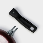 Сковорода «Хозяюшка», d=20 см, съёмная ручка, стеклянная крышка, антипригарное покрытие, цвет бордовый - Фото 6