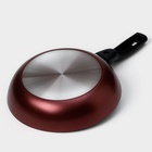 Сковорода «Хозяюшка», d=20 см, съёмная ручка, стеклянная крышка, антипригарное покрытие, алюминий бордовая - Фото 7