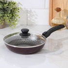 Сковорода «Хозяюшка», d=20 см, съёмная ручка, стеклянная крышка, антипригарное покрытие, алюминий бордовая - Фото 10