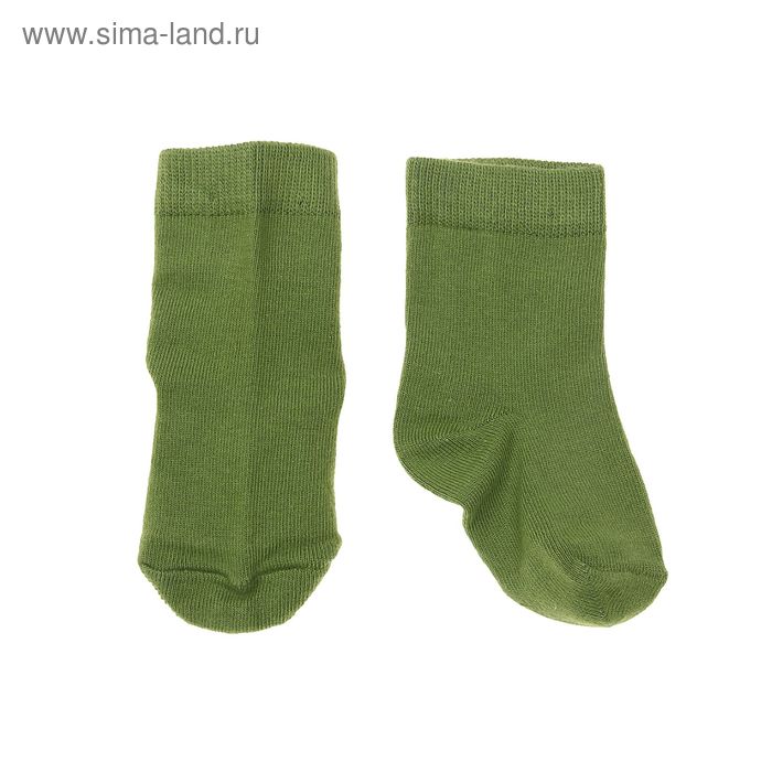 Носки однотонные, размер 10-12, цвет зелёный 004/6 - Фото 1