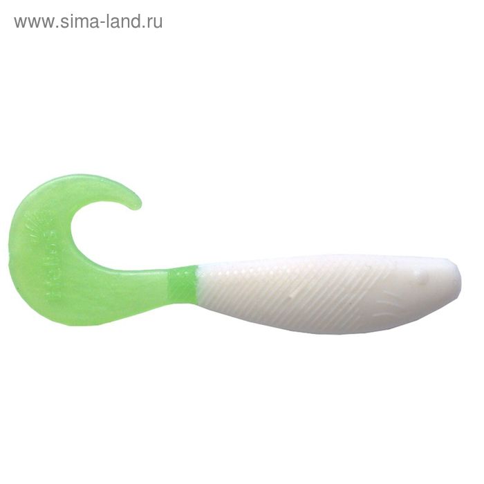 Твистер Helios Hybrid White & Green, 7 см, 7 шт. (HS-13-016) - Фото 1