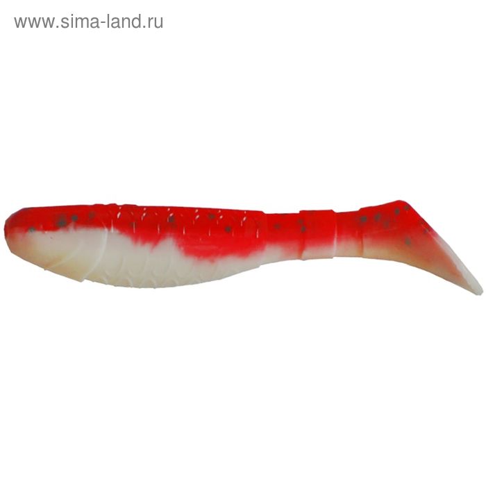 Виброхвост Helios Chubby Red & White, 9 см, 5 шт. (HS-4-003) - Фото 1