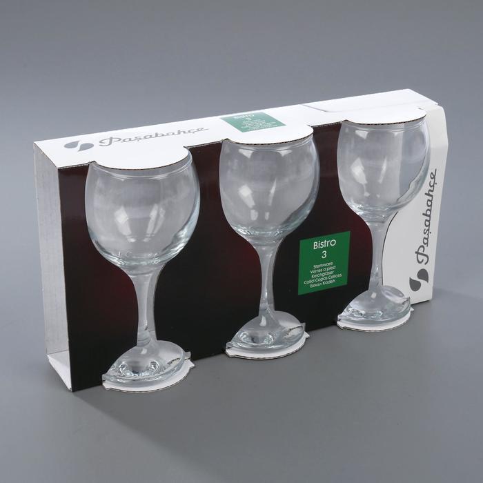 Набор стеклянных бокалов для красного вина Bistro, 220 мл, 3 шт - фото 1927278836