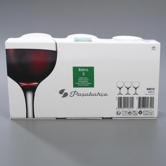 Набор стеклянных бокалов для красного вина Bistro, 220 мл, 3 шт - фото 1908274016
