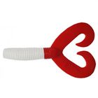 Твистер Helios Credo Double Tail White & Red, 7.5 см, 7 шт. (HS-12-003) - Фото 1