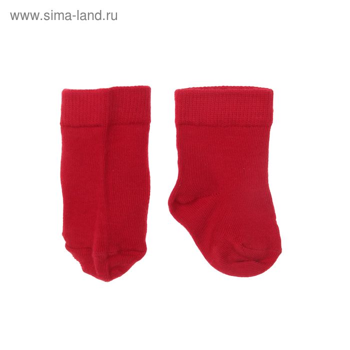 Носки однотонные, размер 8-10, цвет красный 004/6 - Фото 1