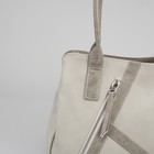 Сумка женская на молнии, 2 отдела, 1 наружный карман, серая - Фото 4