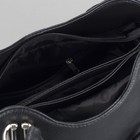 Сумка женская на молнии, 2 отдела, 1 наружный карман, длинный ремень, чёрная - Фото 5