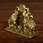 нэцкэ 2 слоненка с монетой на монетах Т-6011 - Фото 2