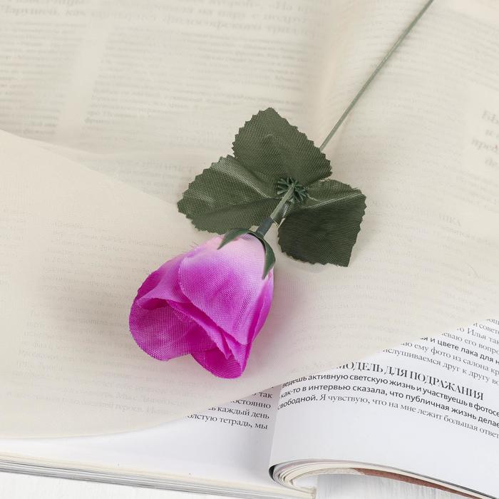 Цветы искусственные "Роза" 23 см, сиреневый - Фото 1