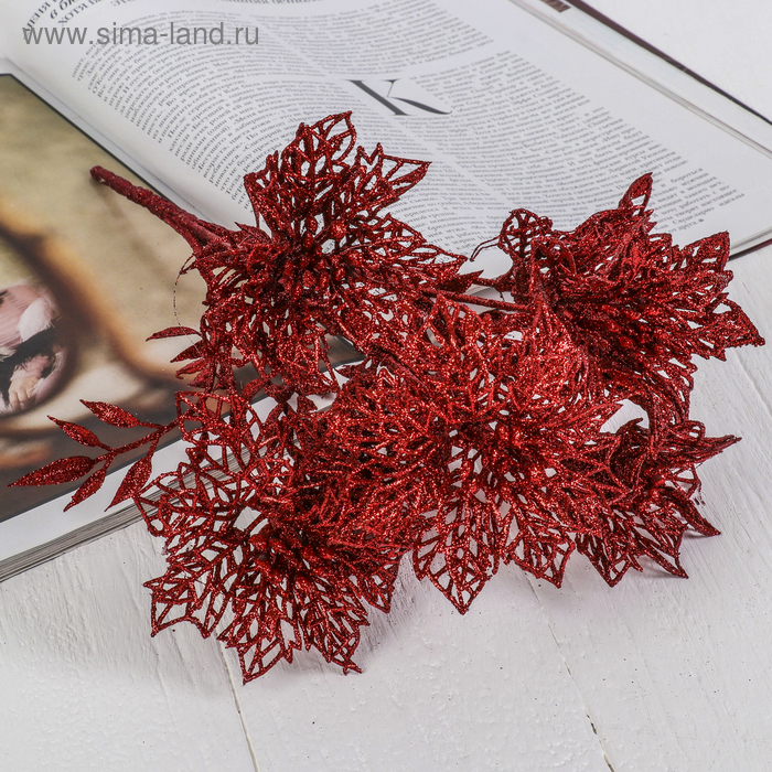 Цветы искусственные "Букет резных лилий" 35 см, микс - Фото 1