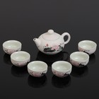 Набор для чайной церемонии керамический «Лотос», 7 предметов: чайник 150 мл, 6 чашек 30 мл - Фото 1