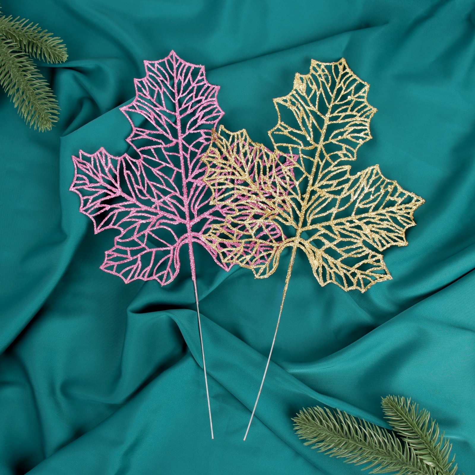 Декор "Блеск" волнистый лист-сетка 25 см, микс (1382028) - Купить по ...