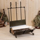 Каминный набор, 4 предмета: дровница 46×42×63 см, совок h=64 см, щётка h=58 см, кочерга h=67 см - Фото 1