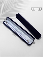 Футляр бархатный под браслет, цепочку, часы «Пенал», 23.5×3 см, синий - Фото 6