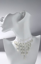 Чокер «Александрия» кружево, бусины, цвет белый, L=30 см - Фото 2