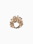 Зажим для платка «Жемчужное соцветие», белый в золоте - Фото 1