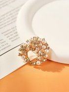 Зажим для платка «Жемчужное соцветие», белый в золоте - Фото 2