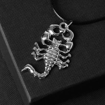 Кулон унисекс «Скорпион», цвет чернёное серебро на чёрном шнурке, 42 см