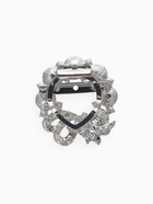 Зажим для платка «Жемчужный бант», цвет белый в серебре - Фото 3