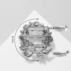 Зажим для платка «Жемчужный бант», цвет белый в серебре - Фото 5