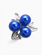 Кольцо для платка «Черничка», цвет синий в серебре - Фото 1