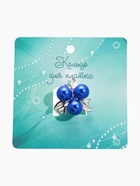 Кольцо для платка «Черничка», цвет синий в серебре - Фото 5