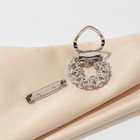 Зажим для платка «Жемчужинка», белый в серебре - Фото 3