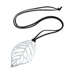 Кулон "Лист" ажур, цвет чёрно-серебряный, 80 см - Фото 2