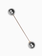 Булавка «Две жемчужины», 6 см, серая в золоте - Фото 1