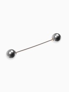 Булавка «Две жемчужины», 6 см, серая в золоте - Фото 3