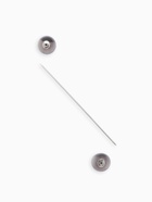 Булавка «Две жемчужины», 6.5 см, бусина №12, серая в серебре - Фото 2