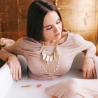 Колье «Перья», цвет белый в золоте - Фото 1