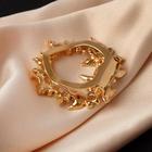 Зажим для платка «Бабочки», цвет бело-персиковый в золоте - Фото 1