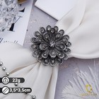 Кольцо для платка "Цветок" пион, цвет серый - Фото 1