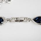 Браслет со стразами «Капля», цвет тёмно-синий в серебре, L=20см - Фото 2