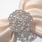 Кольцо для платка «Ажур» цветы, цвет белый в серебре - фото 320343232