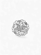 Кольцо для платка «Цветы Ажур», белое в серебре - Фото 1