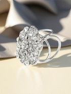 Кольцо для платка «Цветы Ажур», белое в серебре - Фото 6