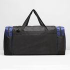 Сумка дорожная на молнии, 3 наружных кармана, длинный ремень, цвет чёрный/синий - Фото 3