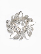 Кольцо для платка «Цветок мака», чёрное в серебре - Фото 4