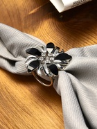 Кольцо для платка «Цветок мака», чёрное в серебре - Фото 2