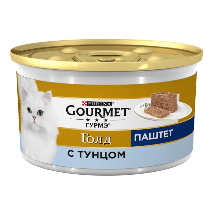 Влажный корм GOURMET GOLD для кошек, паштет тунец, ж/б, 85 г - Фото 1