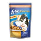Влажный корм FELIX Sensations для кошек, лосось/треска в желе, пауч, 85 г - Фото 1