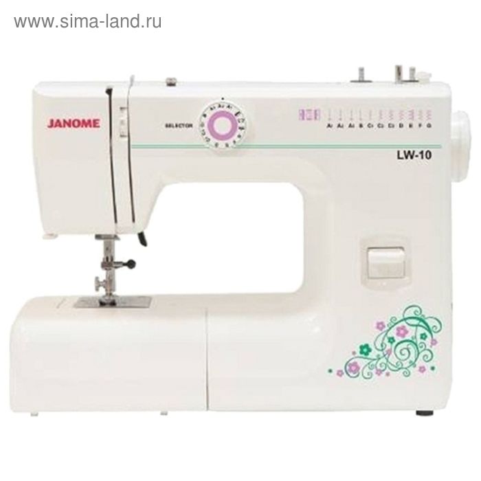 Швейная машина Janome LW-10, 7 операций, обмёточная, потайная, эластичная строчка, белая - Фото 1