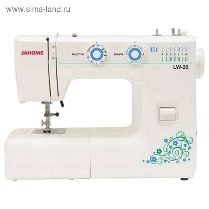 Швейная машина Janome LW-20, 17 операций, обмёточная, потайная, эластичная строчка, белая - Фото 1