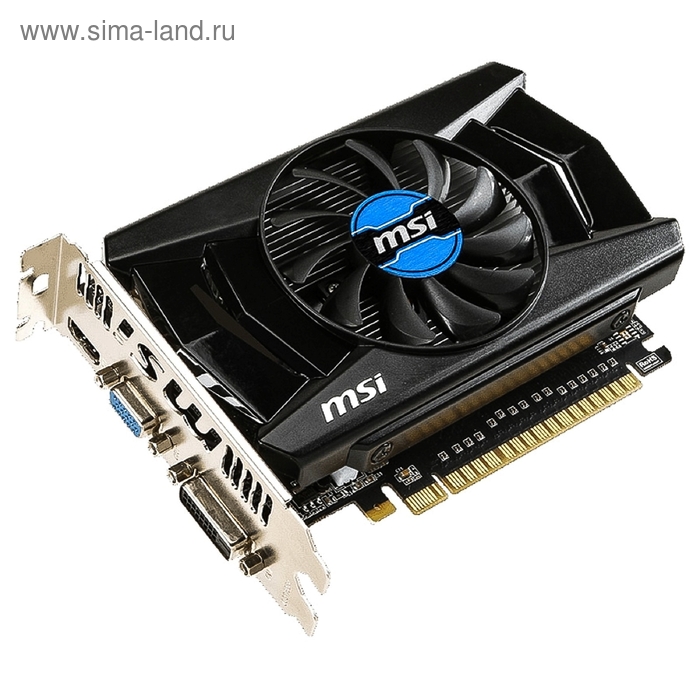 Видеокарта MSI GeForce GT 740 (N740-2GD3) 2G,128bit,DDR3,1006/1782,DVI,HDMI,CRT - Фото 1