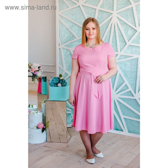 Платье женское Vera Nicco, размер 50 (XL), рост 168 см, цвет светло-розовый (арт. 15731 С+) - Фото 1