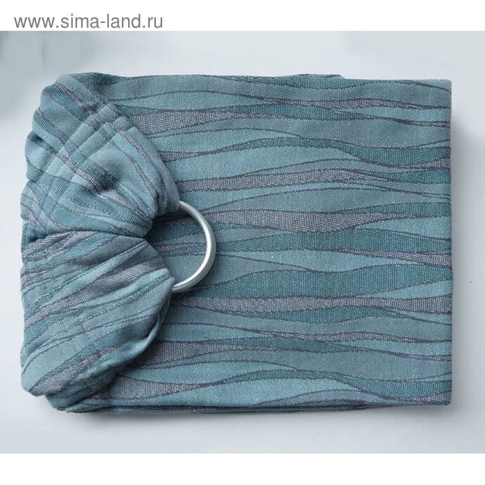Слинг-шарф с кольцами жаккардовый волны мятные - Фото 1